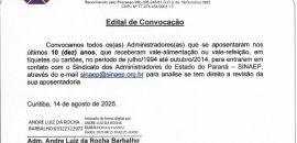 Edital de convocação Administradores aposentados